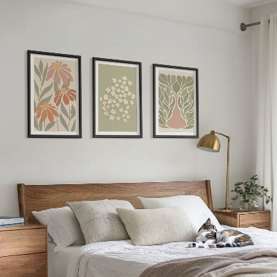 Gerahmtes bilderset Florale Boho-Muster