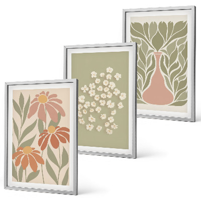 Gerahmtes bilderset Florale Boho-Muster