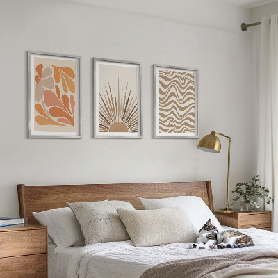 Bilder-3er-set mit rahmen Sonnen-Boho-Pastelltönen
