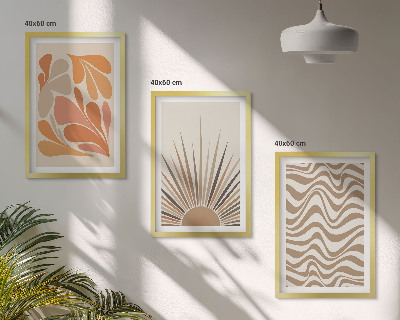 Bilder-3er-set mit rahmen Sonnen-Boho-Pastelltönen