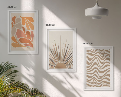 Bilder-3er-set mit rahmen Sonnen-Boho-Pastelltönen