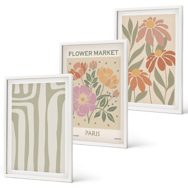 Gerahmtes bilderset Botanische Motive, Pariser Minimalismus