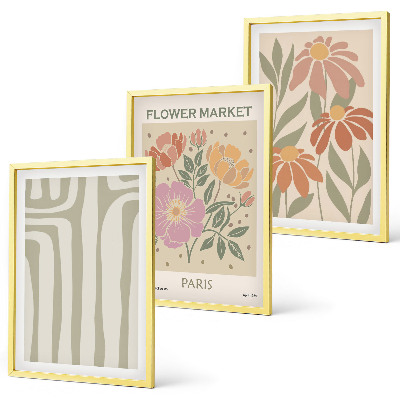 Gerahmtes bilderset Botanische Motive, Pariser Minimalismus