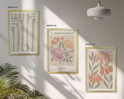 Gerahmtes bilderset Botanische Motive, Pariser Minimalismus