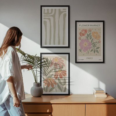Gerahmtes bilderset Botanische Motive, Pariser Minimalismus