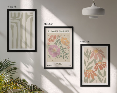 Gerahmtes bilderset Botanische Motive, Pariser Minimalismus