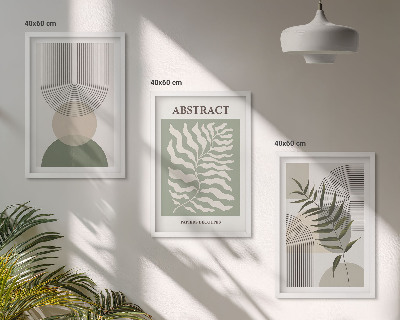 Bilder-3er-set mit rahmen Botanische Boho-Abstraktionen