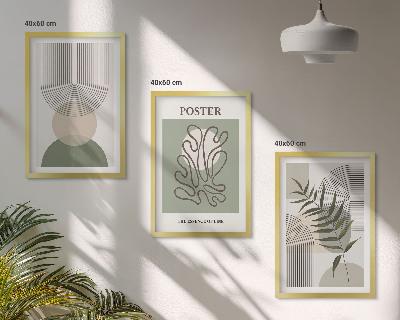 Gerahmtes bilderset Geometrische botanische Muster