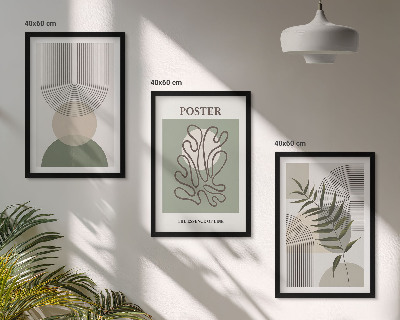 Gerahmtes bilderset Geometrische botanische Muster