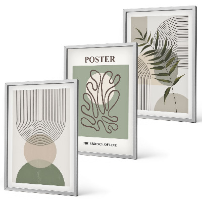 Gerahmtes bilderset Geometrische botanische Muster
