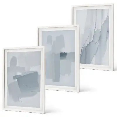 Abstrakte Aquarellkunst gerahmtes Bilderset