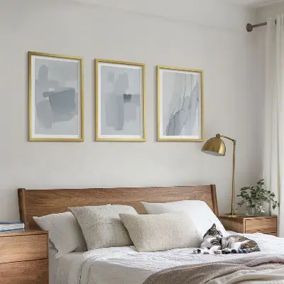 Abstrakte Aquarellkunst gerahmtes Bilderset