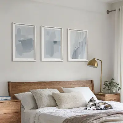 Abstrakte Aquarellkunst gerahmtes Bilderset