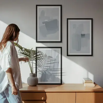 Abstrakte Aquarellkunst gerahmtes Bilderset