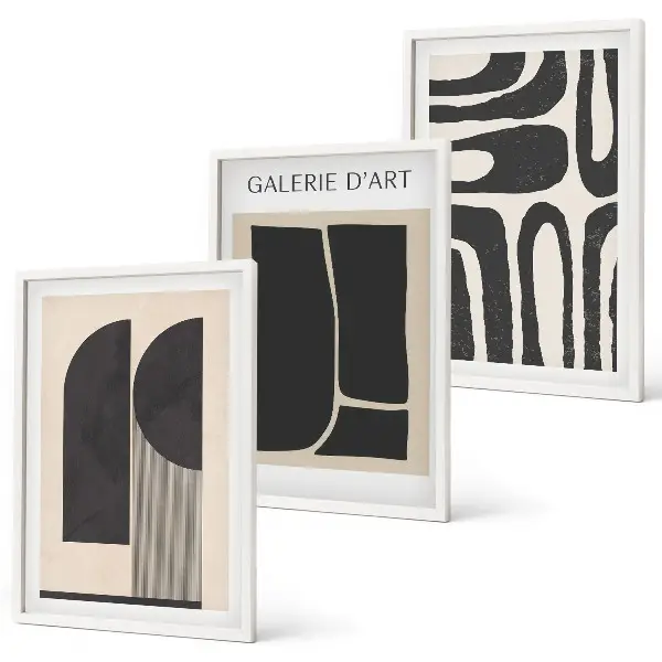 Abstrakte minimalistische Poster als gerahmtes Bilderset