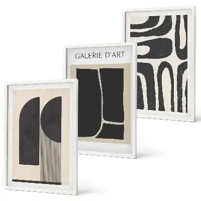 Abstrakte minimalistische Poster als gerahmtes Bilderset