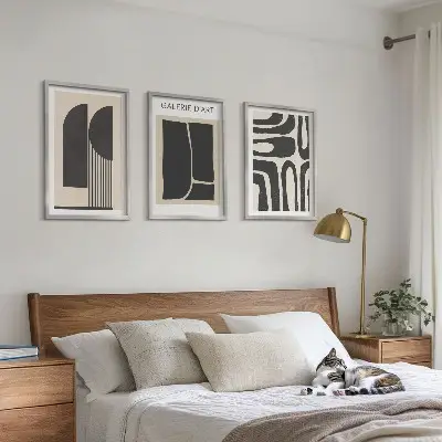 Abstrakte minimalistische Poster als gerahmtes Bilderset