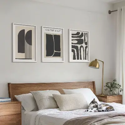 Abstrakte minimalistische Poster als gerahmtes Bilderset