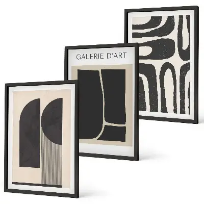 Abstrakte minimalistische Poster als gerahmtes Bilderset