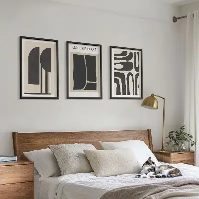 Abstrakte minimalistische Poster als gerahmtes Bilderset