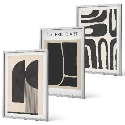 Abstrakte minimalistische Poster als gerahmtes Bilderset