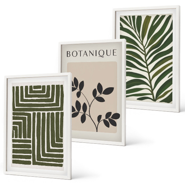 Bilder-3er-set mit rahmen Botanischer Boho-Minimalismus