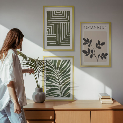 Bilder-3er-set mit rahmen Botanischer Boho-Minimalismus
