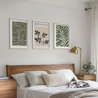 Bilder-3er-set mit rahmen Botanischer Boho-Minimalismus