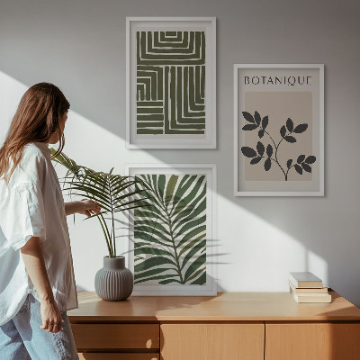 Bilder-3er-set mit rahmen Botanischer Boho-Minimalismus