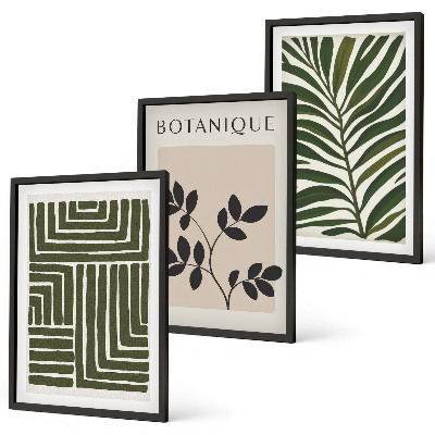 Bilder-3er-set mit rahmen Botanischer Boho-Minimalismus
