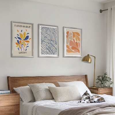Bilder-3er-set mit rahmen Moderne abstrakte Blumen