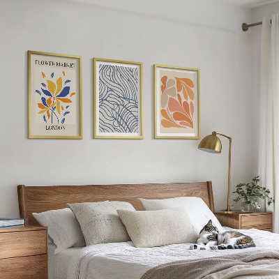 Bilder-3er-set mit rahmen Moderne abstrakte Blumen