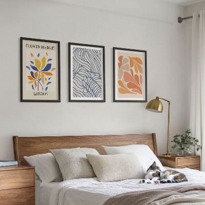 Bilder-3er-set mit rahmen Moderne abstrakte Blumen