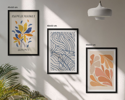 Bilder-3er-set mit rahmen Moderne abstrakte Blumen