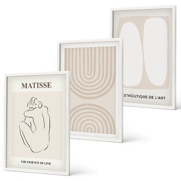 Gerahmtes bilderset Stilvolle minimalistische Linien
