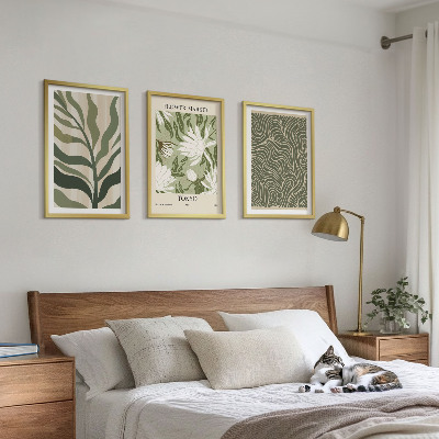 Bilder-3er-set mit rahmen Pflanzenmuster, Boho-Dekorationen