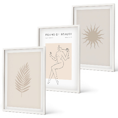 Bilder-3er-set mit rahmen Eine Sammlung minimalistischer Formen