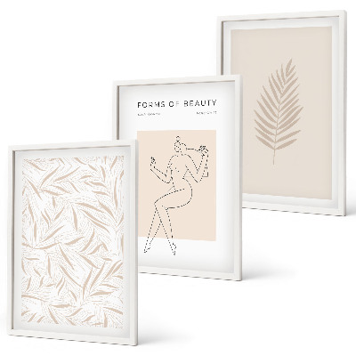Gerahmtes bilderset Minimalistische botanische Motive