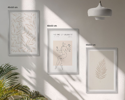 Gerahmtes bilderset Minimalistische botanische Motive