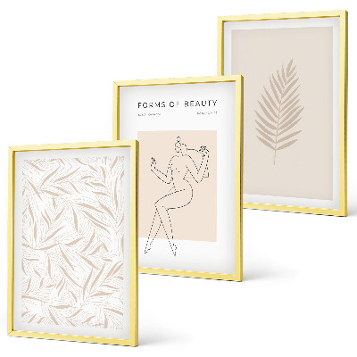 Gerahmtes bilderset Minimalistische botanische Motive