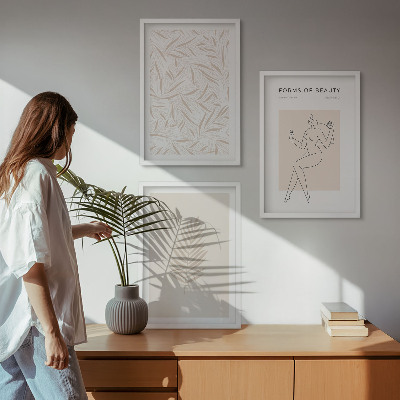 Gerahmtes bilderset Minimalistische botanische Motive