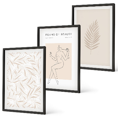Gerahmtes bilderset Minimalistische botanische Motive