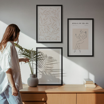 Gerahmtes bilderset Minimalistische botanische Motive