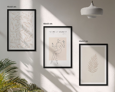 Gerahmtes bilderset Minimalistische botanische Motive