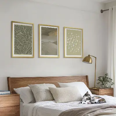 Abstrakte florale Wellenmuster gerahmtes Bilderset