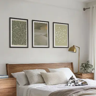 Abstrakte florale Wellenmuster gerahmtes Bilderset