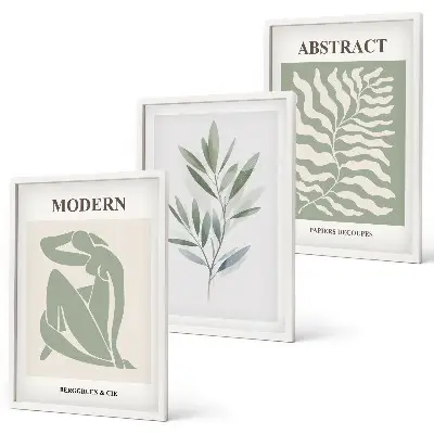 Gerahmtes Bilderset im Matisse Aquarell Boho-Design