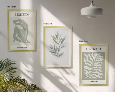 Gerahmtes Bilderset im Matisse Aquarell Boho-Design