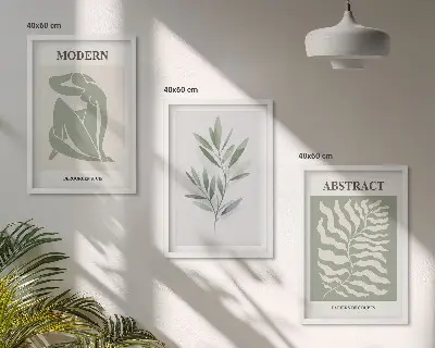 Gerahmtes Bilderset im Matisse Aquarell Boho-Design
