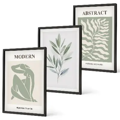 Gerahmtes Bilderset im Matisse Aquarell Boho-Design